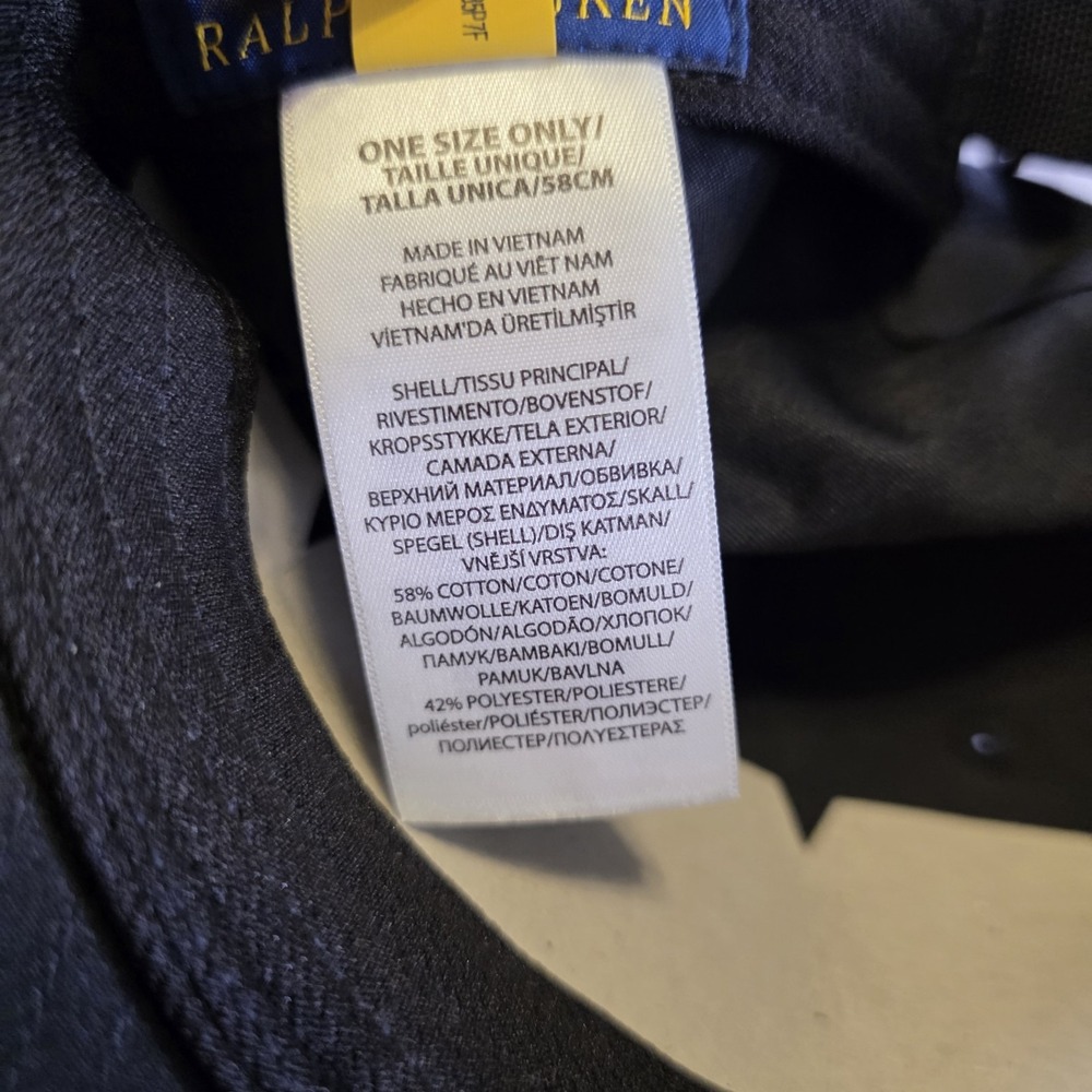 Polo Ralph Lauren Baseline Cap OS Pony Logo Black - Picture 5 of 5